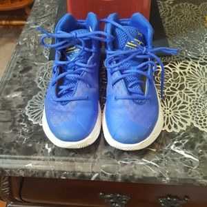 Blue,yellow,white Under Armour sneakers boy size 2